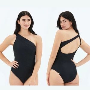 SUMMERSALT Black Sidestroke One shoulder One Piece Swimsuit 14
